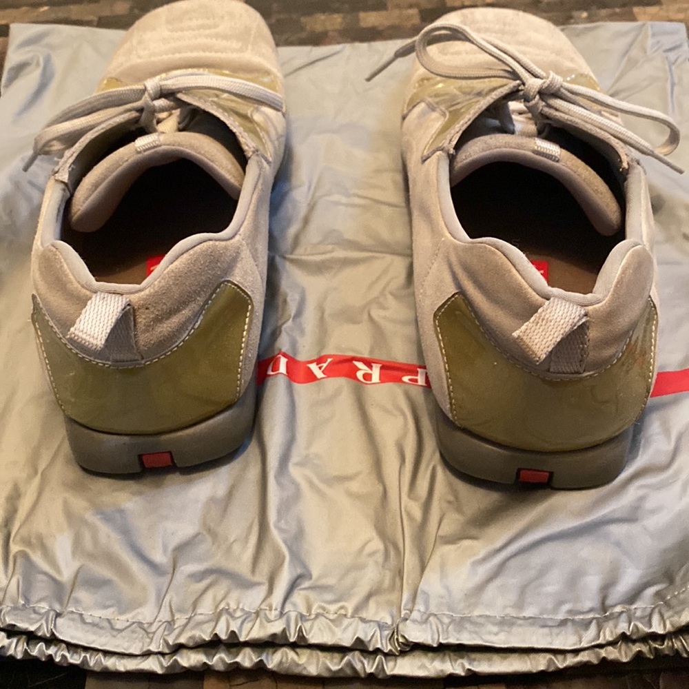 Prada Grey Suede Sneakers - Size 10 (US). - Picture 6 of 13